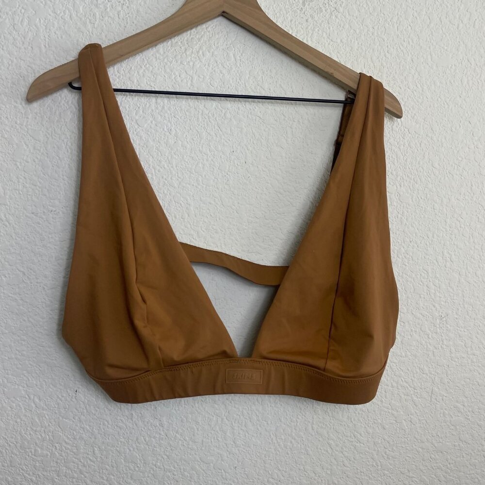 SKIMS Swim Plunge Bikini Top | Almond | Size 4X | New Without Tag - Picture 4 of 9